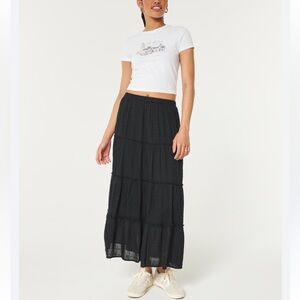 Hollister tiered Black Maxi Skirt